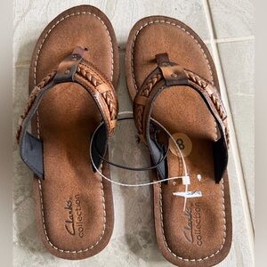 Clarks braided flip flop sandals